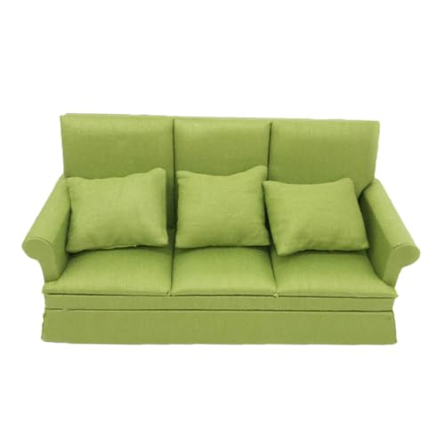 DOITOOL 1 Set Puppenhaus Sofa Miniatur Couch Mini Möbel Für Puppenhaus Maßstab 112 Puppenhaus Möbel Puppenhaus Couch Möbel Miniatur Möbel Puppenhaus Mini Couch Stoff Grün von DOITOOL