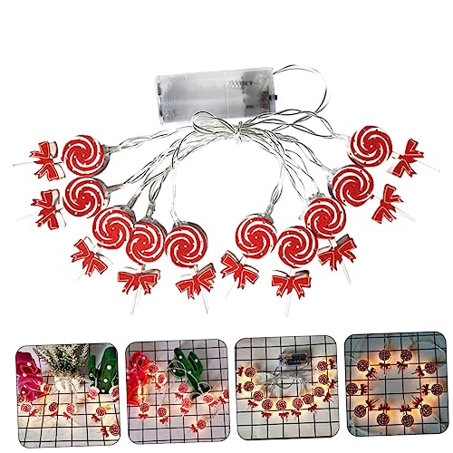 DOITOOL 1 Stück 10 Bonbonschnur dekorative Lampe dekoration schlafzimmer weihnachtsgeschenke Niedliche Lollipop-Design Dekorationen Party Süßigkeitendekoration Dekoreln Schmiedeeisen rot von DOITOOL