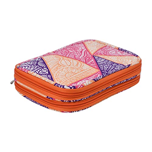 DOITOOL 1 Stück Aufbewahrungstasche für Strickwerkzeuge Haken Stricken häkeln Taschen Handarbeitsaufbewahrungstasche dreieckige Häkeltragetasche tragbare Aufbewahrungstasche Orange von DOITOOL