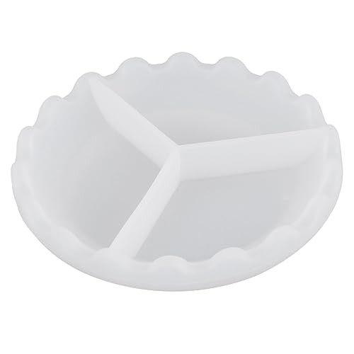DOITOOL 1 Stück Diy Silikonform für Kristall Epoxidharz Kreative Runde Flache Platte Handgemachte Silikonform Weiß für Ihre Bastelprojekte von DOITOOL
