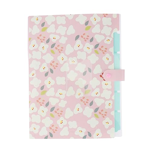 DOITOOL 1 Stück Multi Layer Dokumentenmappe aus Kunststoff Organizer für Büro Schule und Zuhause für Prüfungsunterlagen Große Kapazität Pinke Blumenmuster von DOITOOL