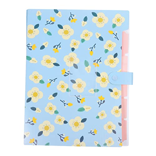 DOITOOL 1 Stück Multilayer Dokumentenordner aus Kunststoff mit Blumenmuster Tragbare Dateiablage für Schule und Büro zur Klassifizierung von Unterlagen Blau DOITOOL 1 Stück Multilayer Dokumentenordner aus Kunststoff mit Blumenmuster Tragbare Dateiablage für Schule und Büro zur Klassifizierung von Unterlagen Blau von DOITOOL