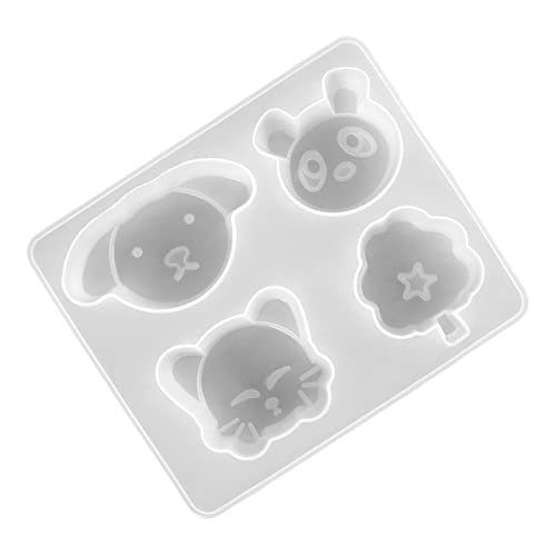 DOITOOL 1 Stück Silikonform Tierkopf Diy Epoxidharz Gussform für Katzen Hunde Panda Kreative Ornamente Geeignet für Kunsthandwerk und Bastelprojekte von DOITOOL