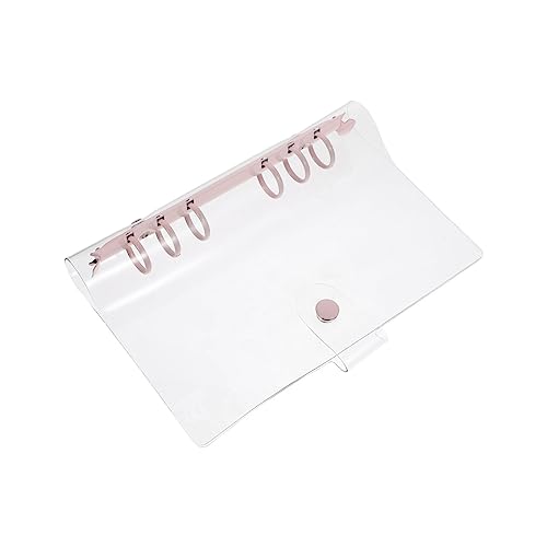 DOITOOL 1 Stück Transparenter PVC Ringbuchordner mit Druckknopfverschluss Flexibles Notizbuch für Diy und Scrapbooking für Bürobedarf Zartem Kirschblütenrosa von DOITOOL