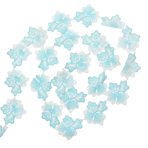 DOITOOL 1 Stück Yards Spitzenband Milchseide Sticken Dekoration für Hochzeiten und Diy Projekte Himmelblau mit Floralen Mustern Elegant und Langlebig von DOITOOL