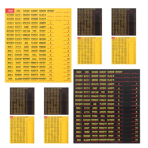 DOITOOL 10 Blatt Leistungsschalter -Tags Aufkleber mit Etiketten für Schalttafeln Kabeletiketten elektrisch Zirkelschalter Beschriftungen Etikett des Leistungsschalterfelds Papier von DOITOOL