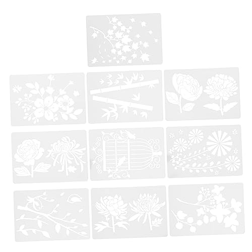 DOITOOL 10 Blatt Malvorlagen Set Wiederverwendbare Schablonen für Kreative Diy Projekte Geeignet für Wandkunst Fotoalben Grußkarten und Mehr für Üben von Zeichenskills von DOITOOL