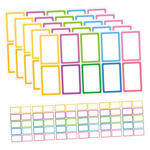 DOITOOL 10 Blatt Pack Beschreibbare Selbstklebende Namensetiketten mit Buntem Aufkleber für Klassenzimmer Büro und Veranstaltungen zur Einfachen Organisation und Klassifizierung von DOITOOL