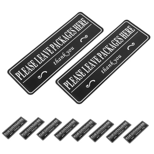 DOITOOL 10 Blatt Paketabwurf Aufkleber Bitte Ablegen Wetterfester Vinyl Sticker für Einfache Erkennung im Home Office oder Geschäftseingang von DOITOOL