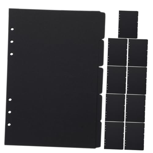 DOITOOL 10 Blatt Reiter Teiler Ästhetische Ordnertrenner Trennwände mit Laschen Index-Tabs farbige Seitenmarkierungen Trennwände für Ordner Notizblock-Tabs Papier Black von DOITOOL