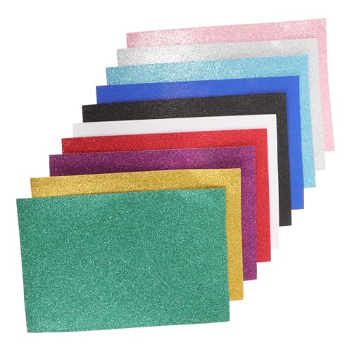 DOITOOL 10 Blatt Selbstklebende Glitzer Schaumstoffblätter für Diy Bastelprojekte Bunte Dekorative Schaumstoffe für Scrapbooking und Origami von DOITOOL