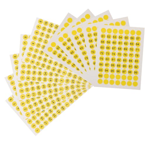 DOITOOL 10 Blatt Selbstklebende Zahlenaufkleber Gelb Schwarz Runde Digitale Klassifizierungs Etiketten für Inventar Flächen Wie Holz Metall zur Organisation von Schränken Flaschen DOITOOL 10 Blatt Selbstklebende Zahlenaufkleber Gelb Schwarz Runde Digitale Klassifizierungs Etiketten für Inventar Flächen Wie Holz Metall zur Organisation von Schränken Flaschen von DOITOOL