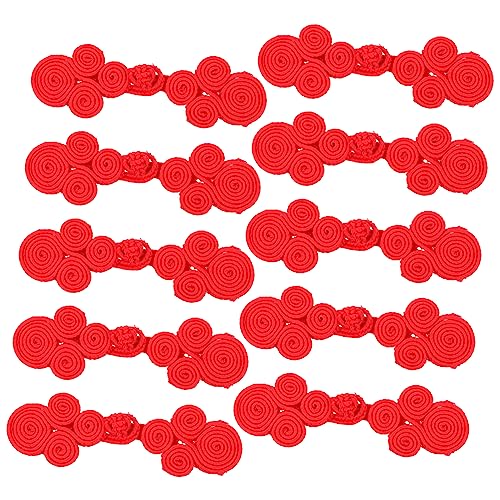 DOITOOL 10 Paare Alte Kleidung Diy Zubehör Klein Für Gemacht Groß Schwarze Knöpfe Stoffknöpfe Befestigungselemente Tasten Nähen Retro-umhang-taste Diy Nähverschluss Kostümknöpfe Rot Nylon von DOITOOL