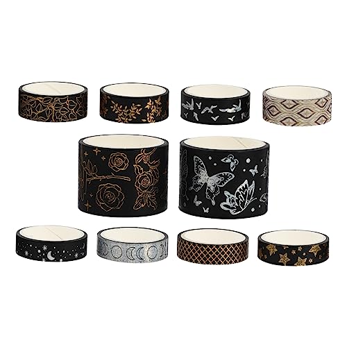 DOITOOL 10 Rollen Bronzing Washi Klebeband Dekoratives Selbstklebendes Masking Tape mit Lebendigen Farben und Zarten Mustern für Scrapbooking Diy Bastelarbeiten Planer und DOITOOL 10 Rollen Bronzing Washi Klebeband Dekoratives Selbstklebendes Masking Tape mit Lebendigen Farben und Zarten Mustern für Scrapbooking Diy Bastelarbeiten Planer und von DOITOOL
