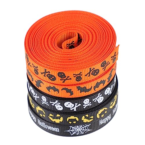 DOITOOL 10 Rollen Halloween Geschenkband Diy Satinband für Kreative Verpackungen Langlebig und Leicht Dekoration für Halloween Partys und Bastelprojekte von DOITOOL