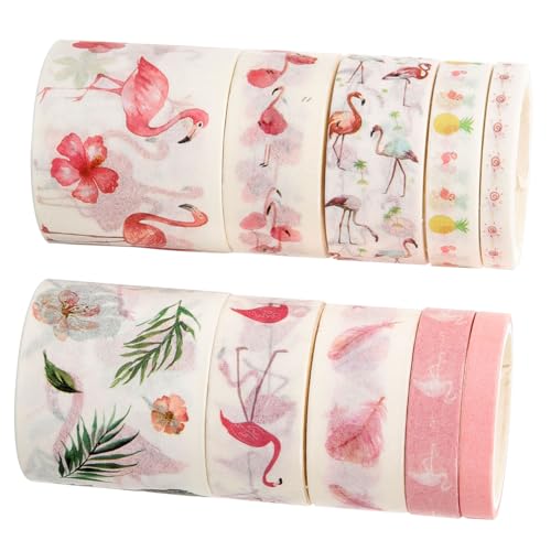 DOITOOL 10 Rollen Retro-Washi-Tape Zubehör dekorband Scrapbooking Tape Schüttgut Schrott Washi Tape glitzernd blau Klebeband für Scrapbooking Washi Tape Weihnachten Japanisches Papier Rosa von DOITOOL