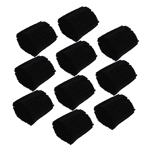 DOITOOL 10 Rollen Stickerei -Thread -Set häkeln Stoff vorgeschnittene Wolle für den Knüpfhaken wolle selber machen Knoten teppich spaß teppuch Produkt Haken Knüpfgarnbündel Acryl Black von DOITOOL