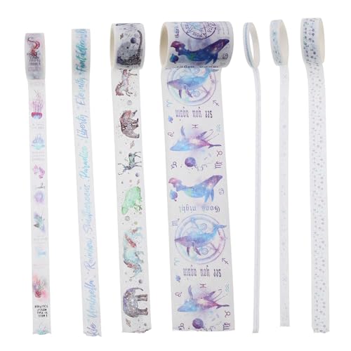 DOITOOL 10 Rollen Teiliges Set Handgefertigter Scrapbook Klebebänder Kreative Notizbuch Sticker Bunten Motiven für Scrapbooking Tagebuchgestaltung und Bastelprojekte von DOITOOL