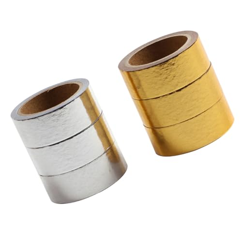 DOITOOL 10 Rollen Washi Papierbänder Glanzfolien Aufkleber für Diy Bastelprojekte Gold Silber Dekorative Klebebänder für Kreative Verpackungen und Mehr pro Rolle von DOITOOL