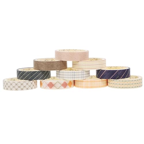 DOITOOL 10 Rollen Washi Tape Dekorative Klebebänder für Scrapbooking Diy Handwerk Planer und Geschenkverpackung Einfach Geometrisches Design Vielseitig Einsetzbar für Kreative Projekte von DOITOOL