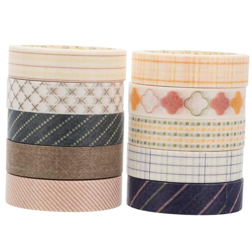 DOITOOL 10 Rollen Washi Tapes für Scrapbooking Dekoratives Klebeband für DIY Projekte Handgefertigte Bastelarbeiten Einfach Abzureißen für und Kreativität von DOITOOL