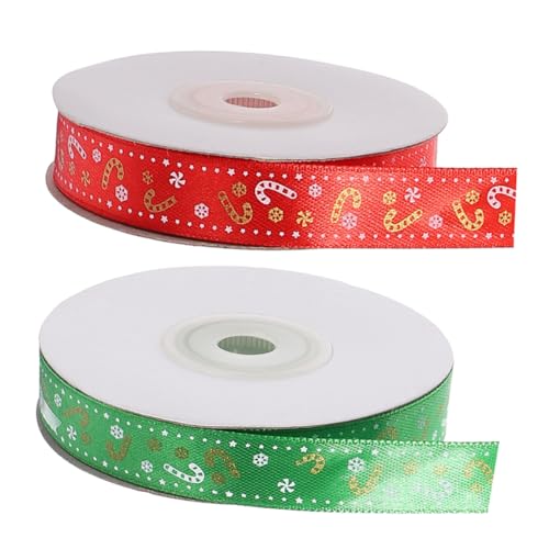 DOITOOL 10 Rollen Weihnachtliches Geschenkband mit Candy Canes Muster Satinband in Grün und Rot Lang Genug für DIY Dekorationen Geschenkverpackung Partydeko und Weihnachtsbaumgestaltung DOITOOL 10 Rollen Weihnachtliches Geschenkband mit Candy Canes Muster Satinband in Grün und Rot Lang Genug für DIY Dekorationen Geschenkverpackung Partydeko und Weihnachtsbaumgestaltung von DOITOOL