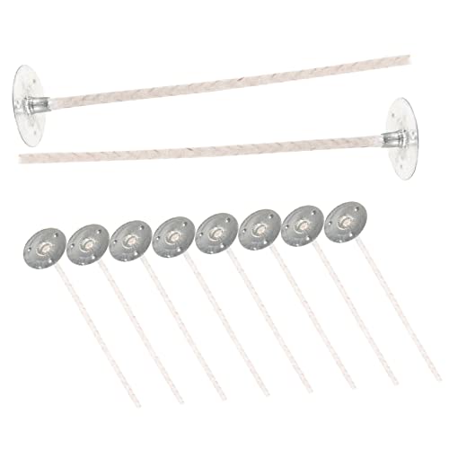 DOITOOL 10 STK. Teiliges Kerzendocht Baumwolle mit Metallbasis Lange Dicke Dochte für DIY Kerzenherstellung Geeignet für Sojawachs Paraffin und Bienenwachs Glattes Brennverhalten von DOITOOL