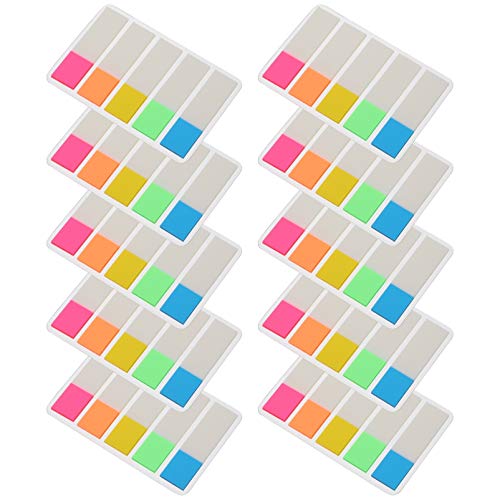 DOITOOL 10 Sätze Bunte Haftnotizen Selbstklebende Index Tabs für Notizen Büromaterial Lesezeichen Memos Farbige Markierung für Bücher Ordner Präsentationen und von DOITOOL
