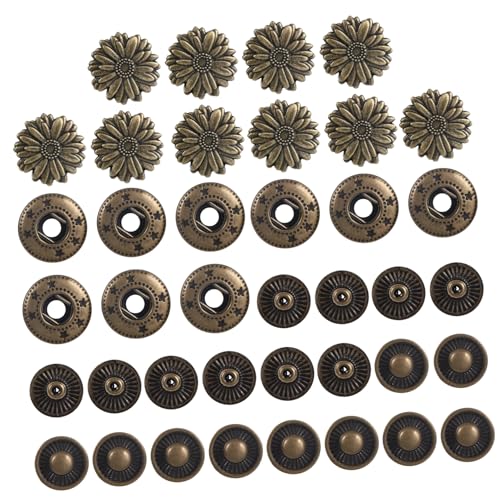 DOITOOL 10 Sätze Retro Metall Druckknöpfe Snap Fastener DIY Handwerk Schnappverschluss für Taschen Kleidung Dekorative Knöpfe Langlebig Sicher für Mäntel und Geldbörsen von DOITOOL