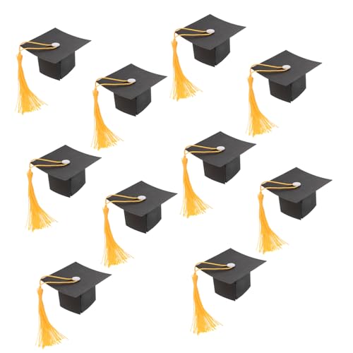 DOITOOL 10 Stück Abschlusssaison Cap Miniatur-puppenhauszubehör Abschluss Liefert Abschlussdekoration Produkte Für Die Abschlusssaison Abschlussmütze Abschluss Hut Papier Black von DOITOOL