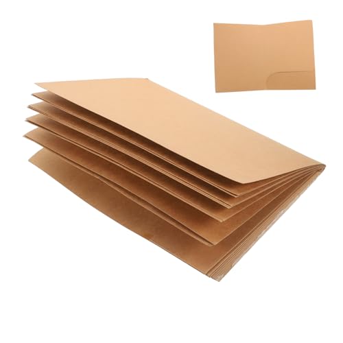 DOITOOL 10 Stück Aktenhalter Umschläge Ordner Bifold-Aktenordner Aktenordner mit Taschen Umschlagmappen für Dokumente Tasche für Dokumentenmappen Dateiordner Kraftpapier von DOITOOL