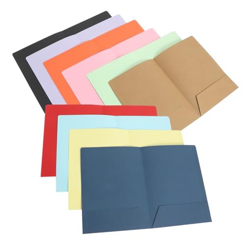 DOITOOL 10 Stück Aktenordner Portfolio-Ordner Trennwände mit Taschen Süße Ordner für die Schule Notizbuch mit Ordner Portfoliomappen mit Taschen Aktentaschenordner Papier von DOITOOL