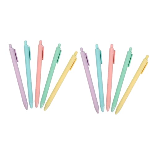 DOITOOL 10 Stück Automatischer Kugelschreiber gelstifte dekorativer einfacher Gelstift Stifte für Büroschilder drückender Gelstift Student Gelstift Kugelschreiber in Makronenfarbe pp von DOITOOL