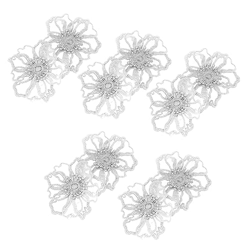 DOITOOL 10 Stück Banner embroidery bastelzeug apfelding Kleidungsreparatur accesories Blume Stoff Dekoration Nähen Motive Stickerei-Spitze-Applikation Stickereiapplikationen Organza Weiß von DOITOOL