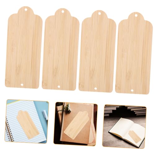 DOITOOL 10 Stück Blanko Bambus Lesezeichen Rechteckige DIY Bastelmaterialien für Kreative Dekorationen Unlackierte Bambus Schnitte für Designs für Kinderhandwerk und von DOITOOL