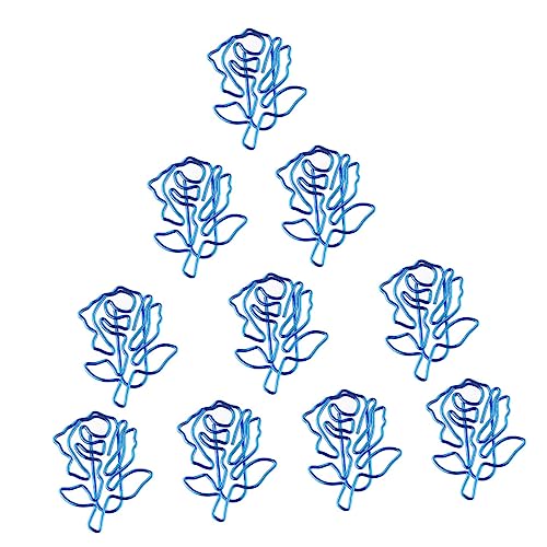 DOITOOL 10 Stück Blau Form Büroklammern Dekorative Clips für Dokumente Notizen und Kreative Bastelprojekte Stabil und Langlebig für Schule und Büro von DOITOOL