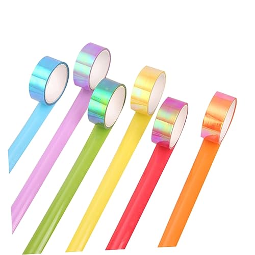 DOITOOL 10 Stück Buntes Glitzerndes Klebeband Farbverlauf Rainbow Dekoratives Bastelband für Scrapbooking und Diy Projekte Zufällige Farbzusammenstellung Zufällige Farbe von DOITOOL