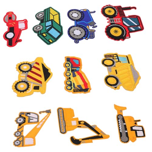 DOITOOL 10 Stück Cartoon Feuerwehrauto Nähen Patches für Kleidung, bestickte Stoffapplikation für DIY Handwerk Kleidung Reparatur einfach zu verwenden für Hemden, Taschen und mehr von DOITOOL