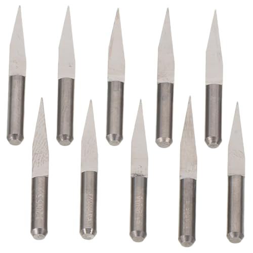 DOITOOL 10 Stück Computer Graviermesser V Nut Gravierwerkzeug Schnitzbits Zum Schleifen Holzbearbeitung Schnitzbits Gravierbits Cnc Werkzeuge Bohrer Zum Bohren Von Silbernem von DOITOOL