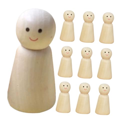 DOITOOL 10 Stück Diy Holzfiguren Unbemalte Holz Puppen für Kreative Bastelprojekte für Geburtstagsfeiern Kunstkurse und Entspannende Hobbys zur Individuellen Dekoration von DOITOOL