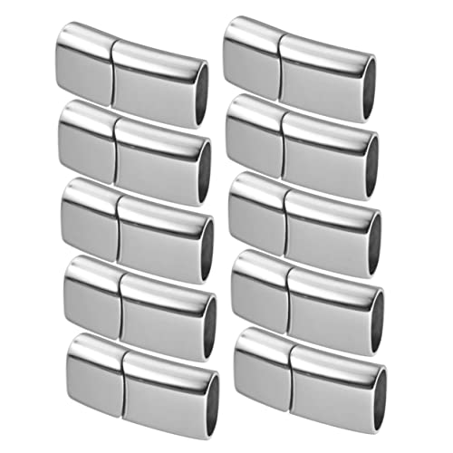 DOITOOL 10 Stück Edelstahl-Schnallenverschlüsse, langlebige Verschlüsse für Armband, Halskette, Lederband, Stahlverschluss DOITOOL 10 Stück Edelstahl-Schnallenverschlüsse, langlebige Verschlüsse für Armband, Halskette, Lederband, Stahlverschluss von DOITOOL