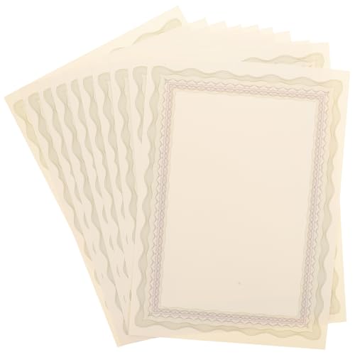 DOITOOL 10 Stück Ehrenurkundenpapier Blanko Innenpapier Für Diplom Lehrerdruck Weiß Abschluss A4 Urkundenpapier Urkundenpapier A4 Pergamentpapier Briefpapier Schule Khaki von DOITOOL