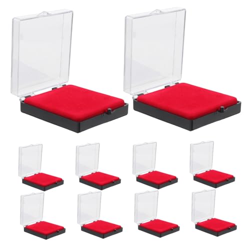 DOITOOL 10 Stück Eleganter Klappaufbewahrungskasten für Medaillen Abzeichen Broschen und Schmuck Transparente Schmuckaufbewahrung für Zuhause und Unterwegs von DOITOOL