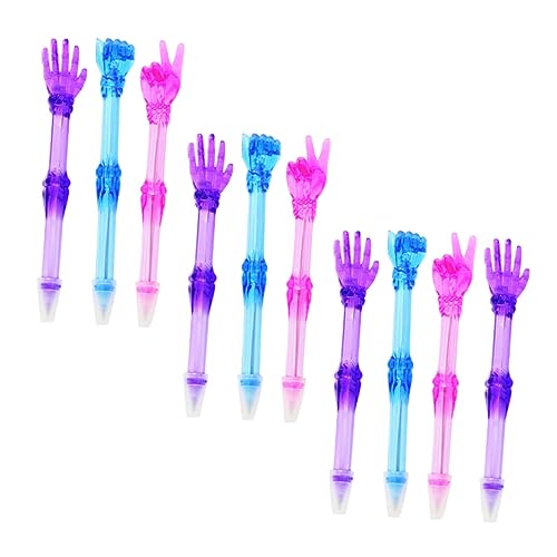 DOITOOL 10 Stück Finger Design Kugelschreiber Lustige Transparente Stifte für Tägliches Schreiben Schulbedarf und Kreative Bastelprojekte Zufällige Blaue Mine von DOITOOL