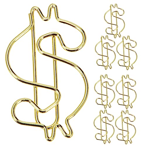DOITOOL 10 Stück Goldene Büroklammer Heftklammern Standard Dokumentieren Büroklammern Für Die Schule Papier Taschentuch Binder Büroklammer Büroklammer-lesezeichen S-clips Falten Legierung von DOITOOL