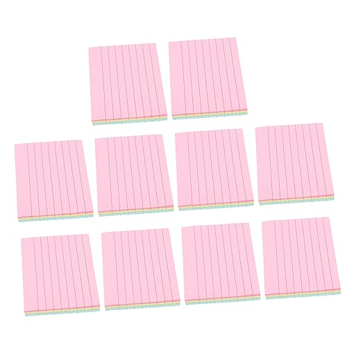 DOITOOL 10 Stück Haftnotizen Selbstklebende Memo Pads für Schule Büro und Praktische Notizen für Termine Erinnerungen und Planung von DOITOOL