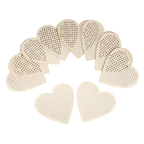 DOITOOL 10 Stück Holzherzen Unbehandelt für Diy Bastelprojekte Herzförmige Holzscheiben zum Malen und Dekorieren für Handarbeiten und Kreative von DOITOOL