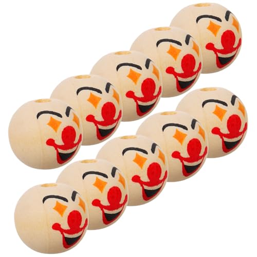 DOITOOL 10 Stück Holzperlen mit Clown Gesicht Runde DIY Bastelperlen für Sicherer Holzmaterial Schmuckzubehör für Armbänder Halsketten Ohrringe Halloween Familienbasteln DOITOOL 10 Stück Holzperlen mit Clown Gesicht Runde DIY Bastelperlen für Sicherer Holzmaterial Schmuckzubehör für Armbänder Halsketten Ohrringe Halloween Familienbasteln von DOITOOL