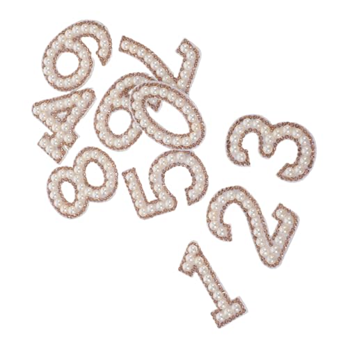 DOITOOL 10 Stück Hot Patch Strass Zahlen Patches Glitzer Bügelbilder Zum Aufbügeln Zahlen Aufbügler Zahlen Perlen Patches Zum Aufbügeln Strass Applikation Stoff von DOITOOL