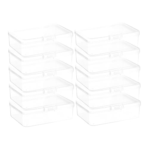 DOITOOL 10 Stück Klare Rechteckige Aufbewahrungsboxen für Schmuck Perlen und Bastelbedarf Stapelbar und Transparent DOITOOL 10 Stück Klare Rechteckige Aufbewahrungsboxen für Schmuck Perlen und Bastelbedarf Stapelbar und Transparent von DOITOOL